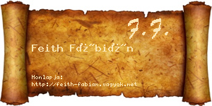 Feith Fábián névjegykártya